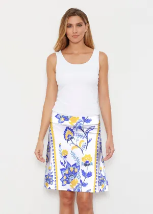 Bohemian Chintz Yellow (7898) ~ Silky Brenda Skirt 21 inch