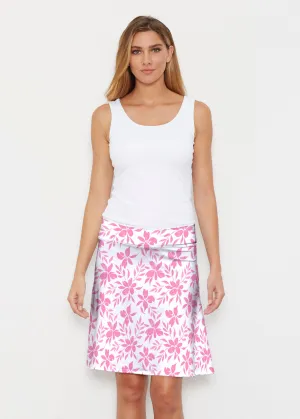 Botanical Pink (8025) ~ Silky Brenda Skirt 21 inch
