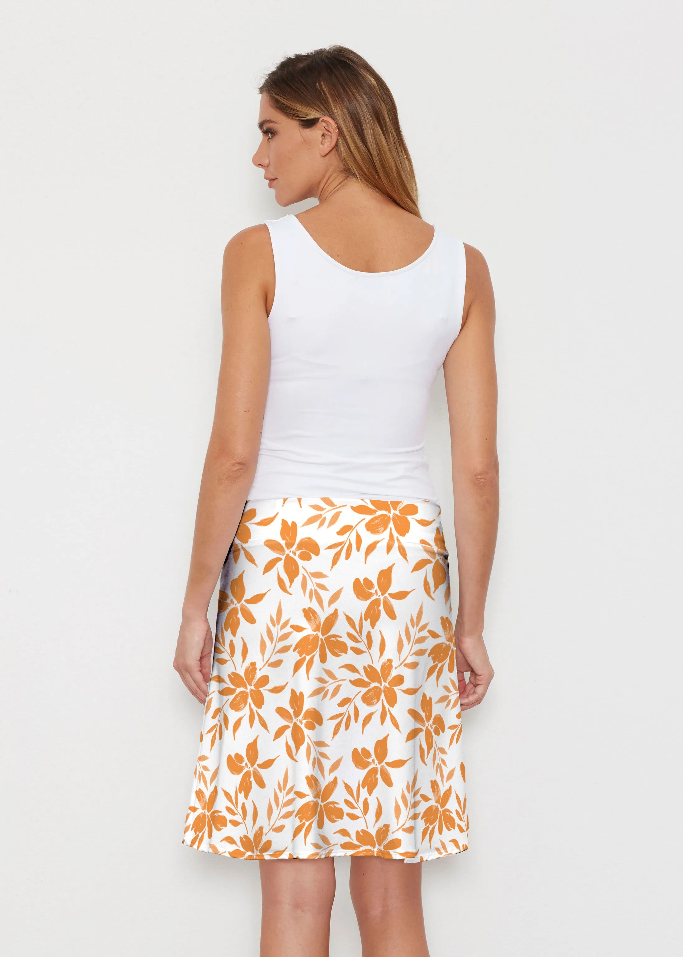 Botanical Pink (8025) ~ Silky Brenda Skirt 21 inch