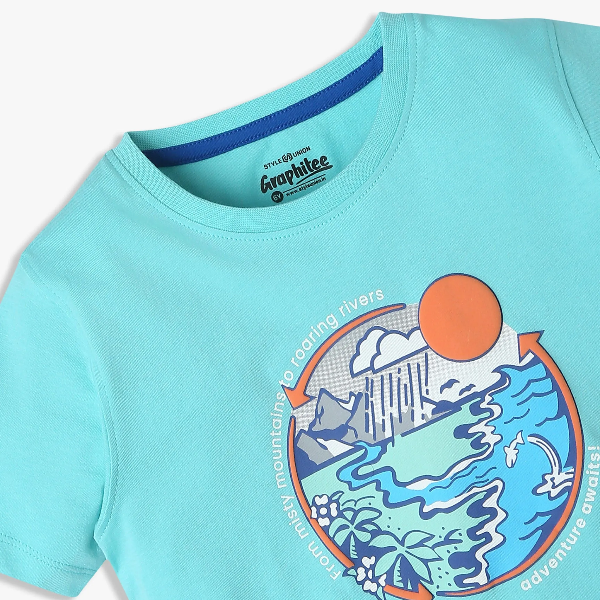 Boys Graphic Crew Neck Half Sleeve T-Shirt