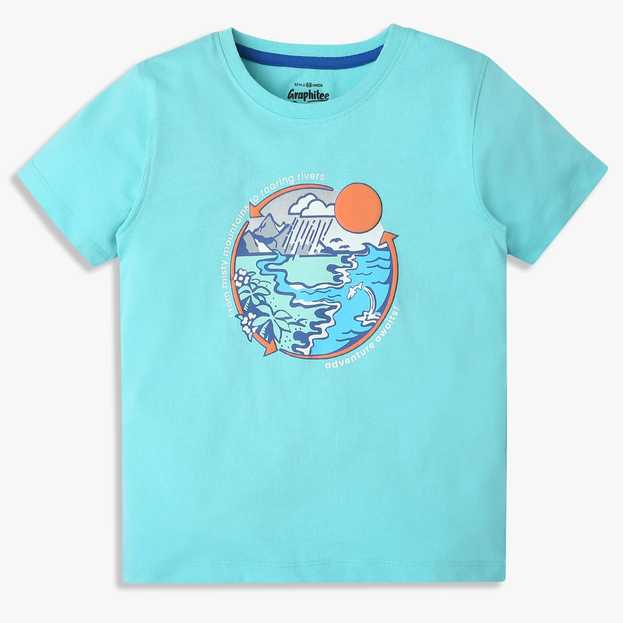 Boys Graphic Crew Neck Half Sleeve T-Shirt