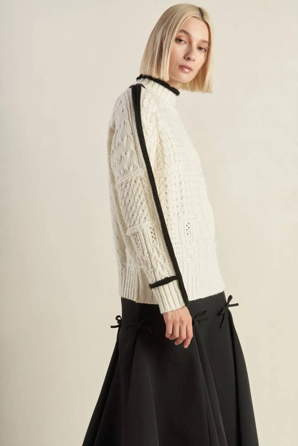 Cable-Knit Pullover Sweater Knit Top