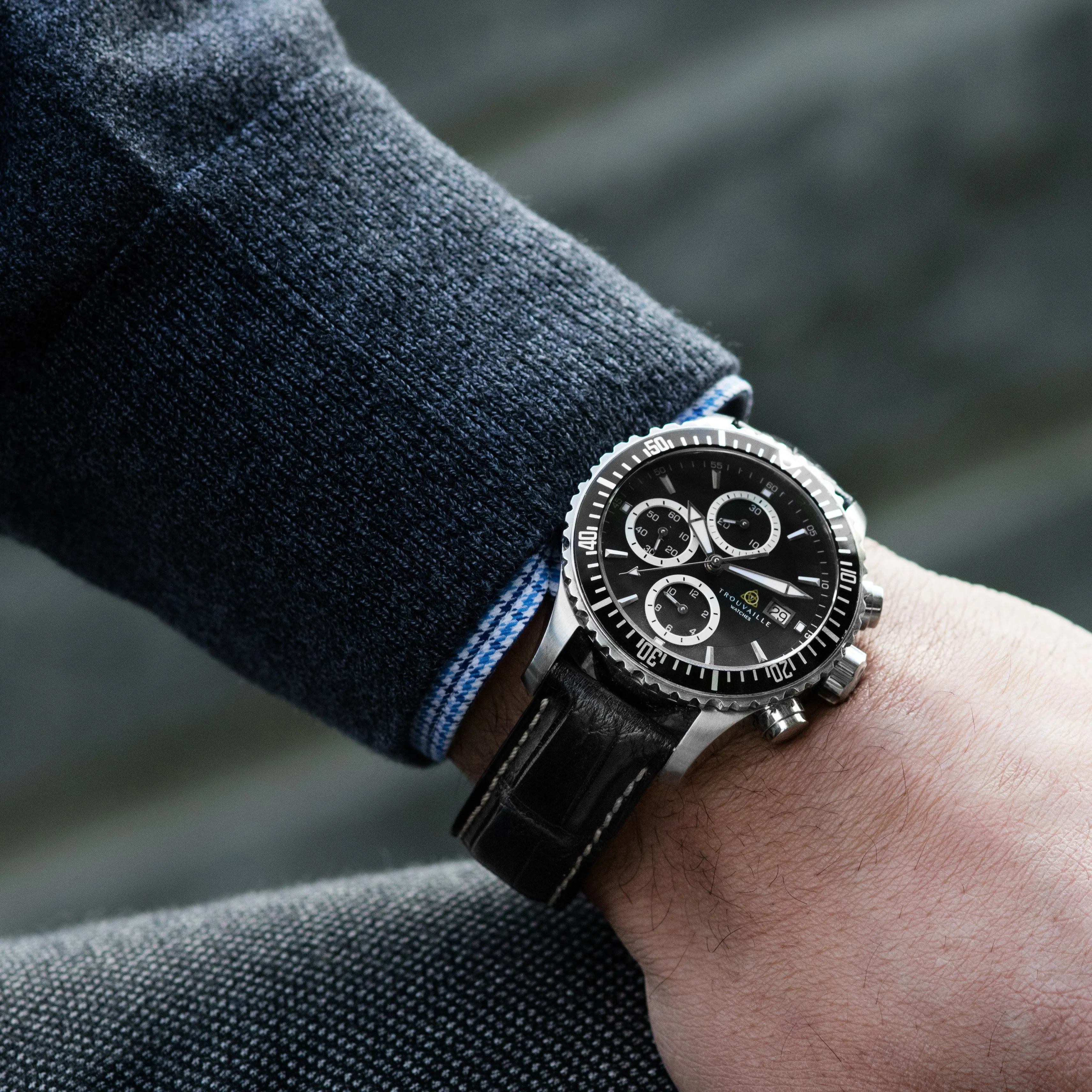 Captain - Black Chronograph Watch