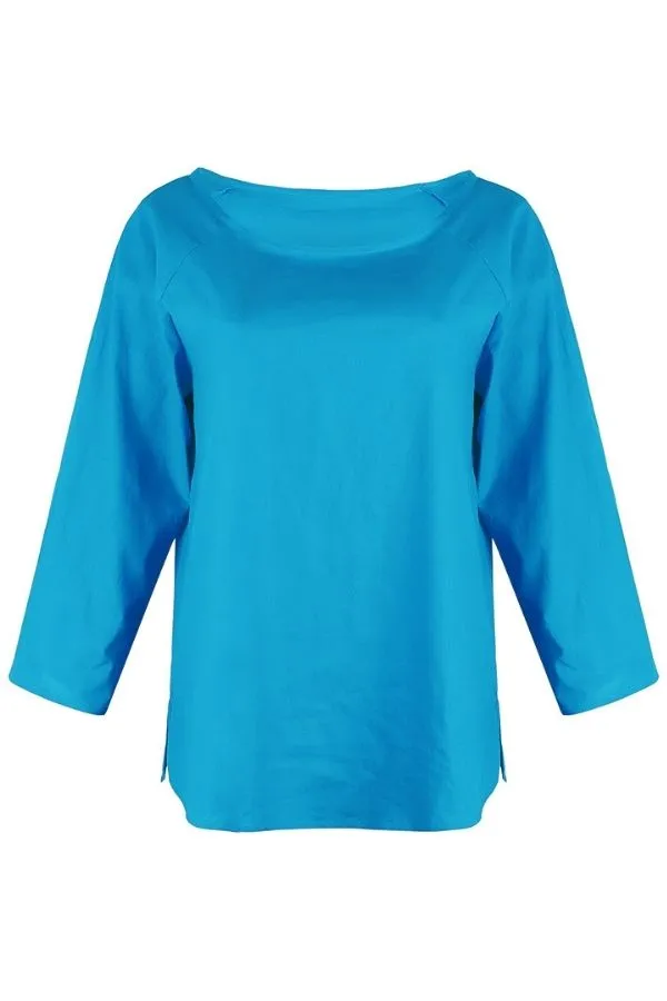 Casual Stylish Solid Color Cotton Blouse