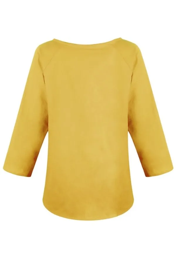 Casual Stylish Solid Color Cotton Blouse