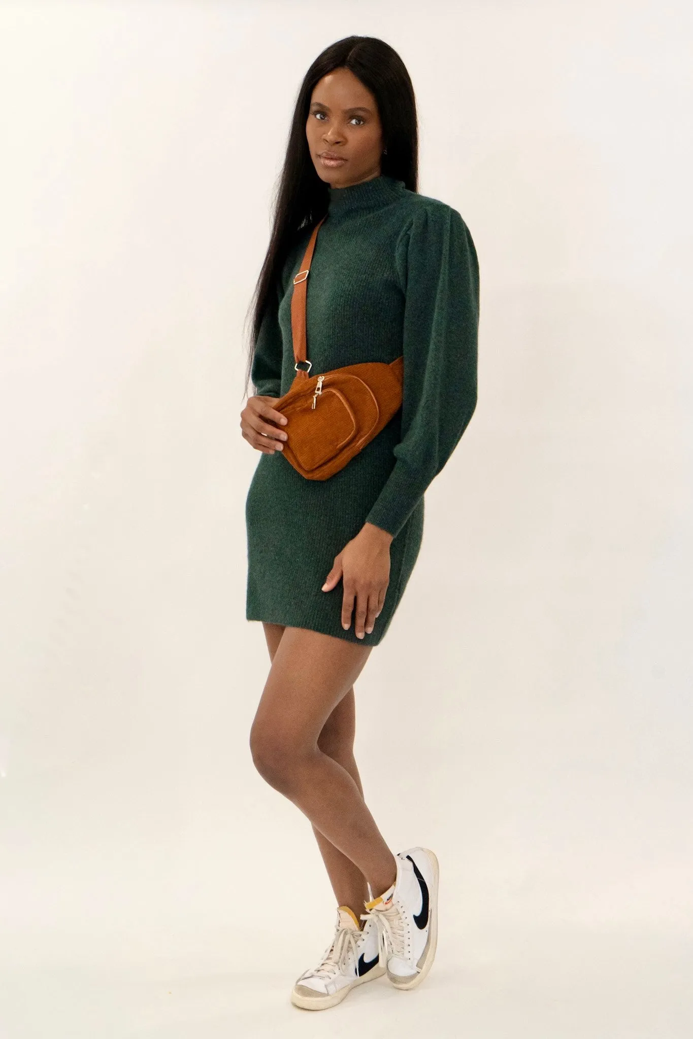 Casual Sweater Dress - Green