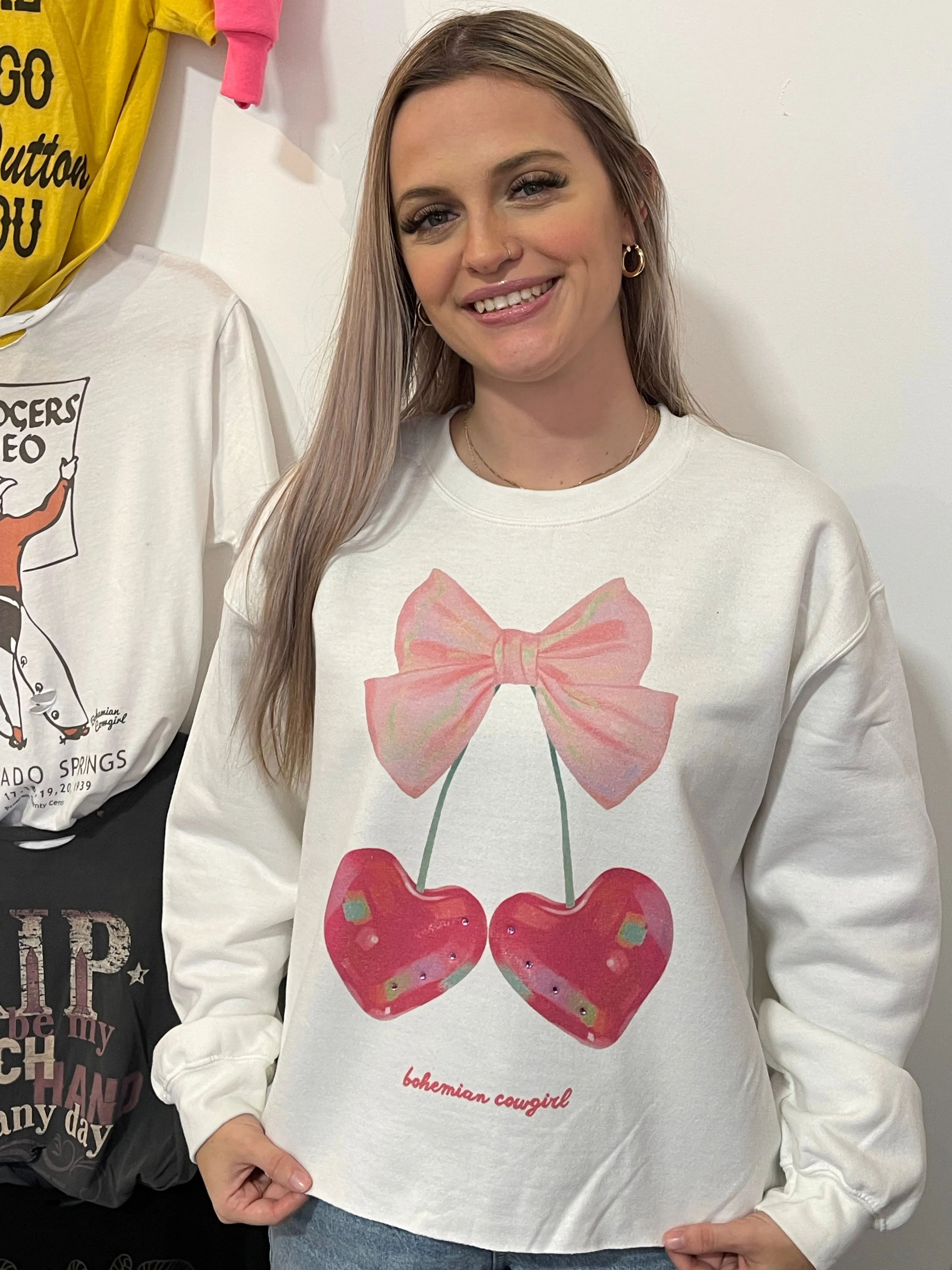 Cherry Hearts Valentine Sweatshirt - WS