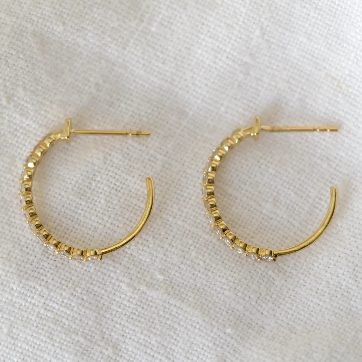 Classic Prong Diamond Hoops