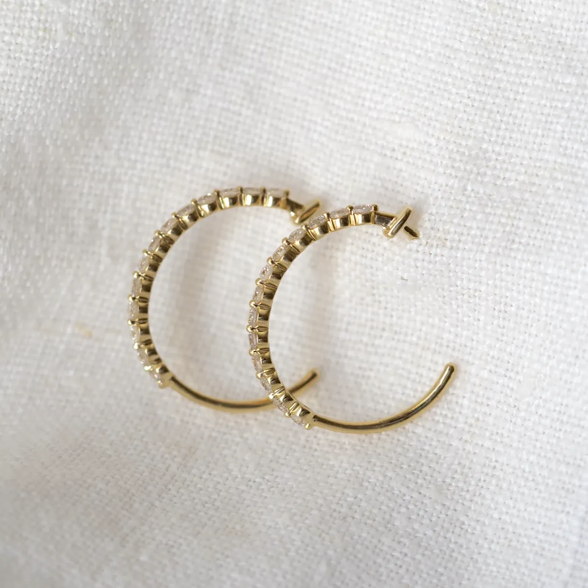 Classic Prong Diamond Hoops