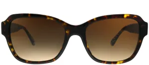 Coach L1010 HC 8232 550713 Rectangle Plastic Tortoise/ Havana Sunglasses with Brown Gradient Lens