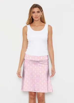 Coastal Lace Pink (7757) ~ Silky Brenda Skirt 21 inch