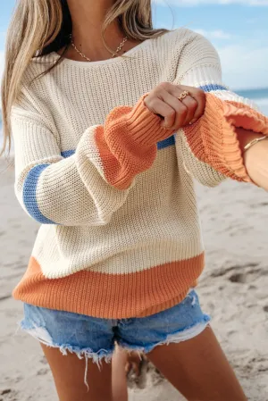 Colorblock Drop Shoulder Cozy Sweater