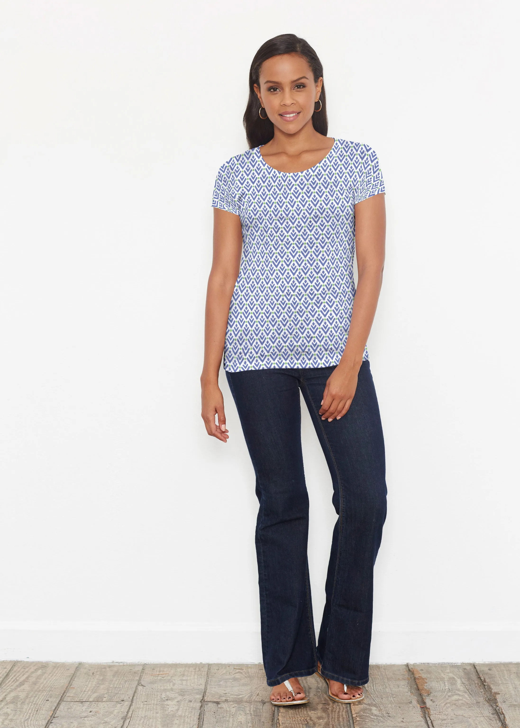 Cosmo Geo (13568) ~ Short Sleeve Scoop Shirt