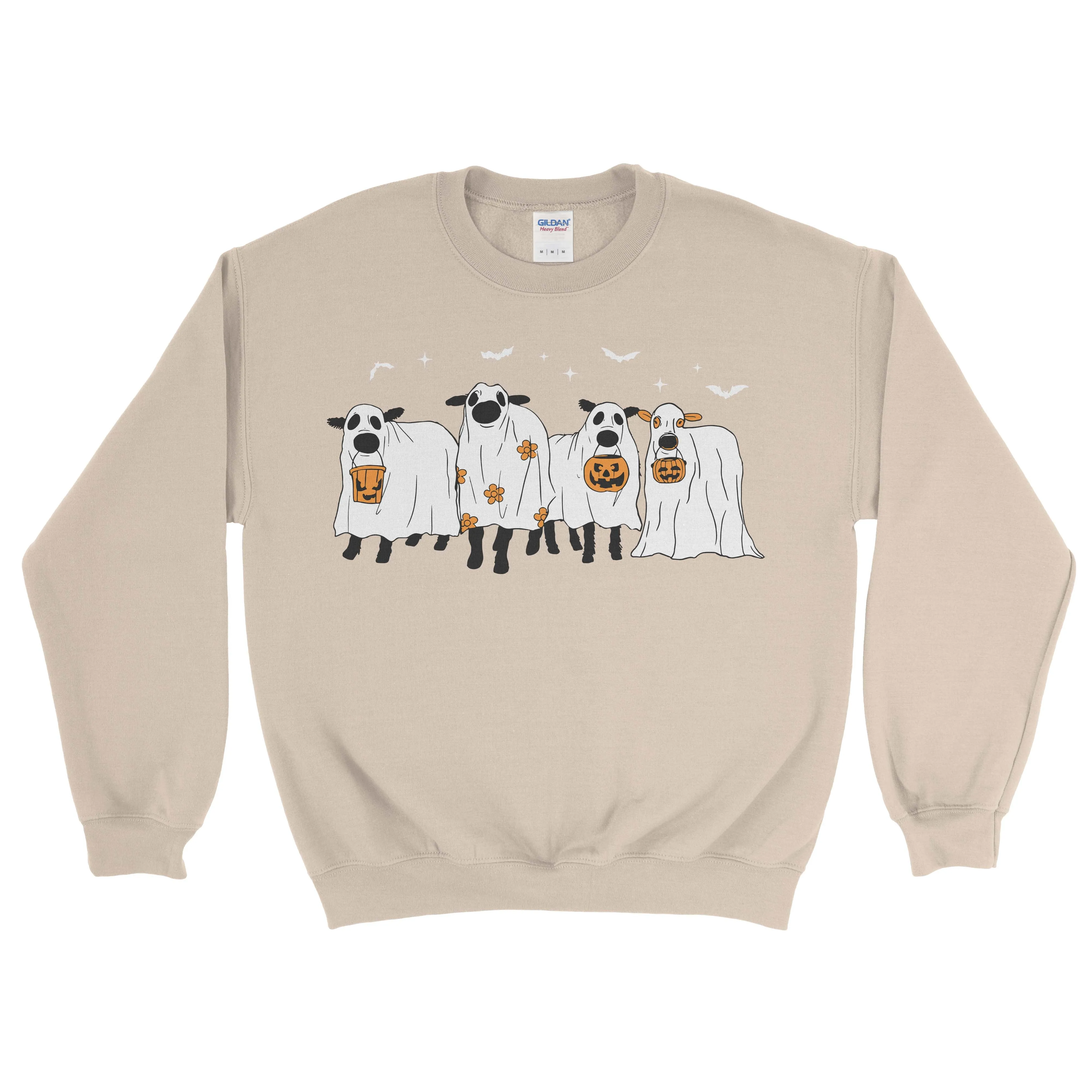 COW GHOSTS FARM HALLOWEEN SWEATSHIRT
