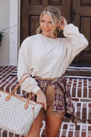 Cozy Cotton Raw Hem Top