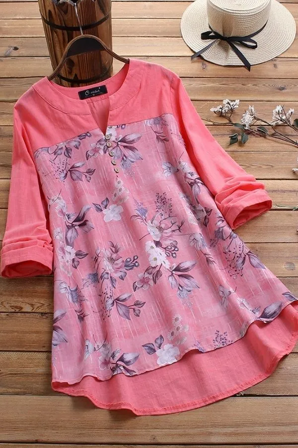 Cozy Floral Printing Shirt