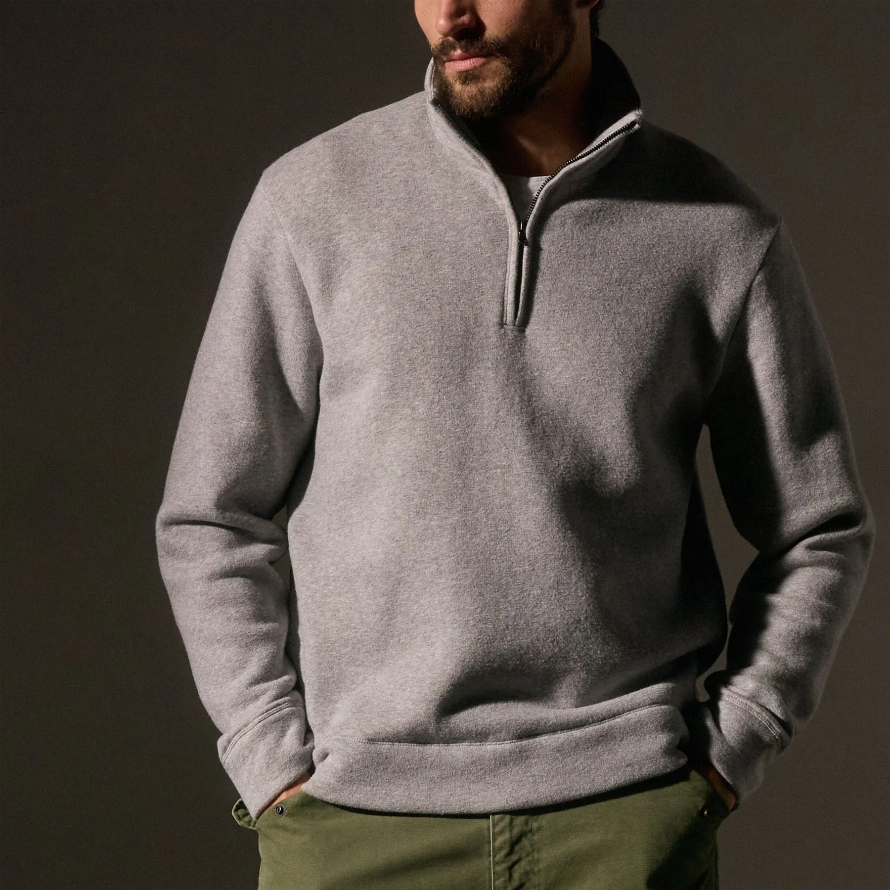 Cozy Half Zip - Heather Grey