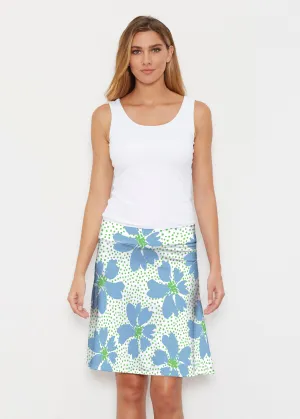 Daisy Dots Blue (8081) ~ Silky Brenda Skirt 21 inch