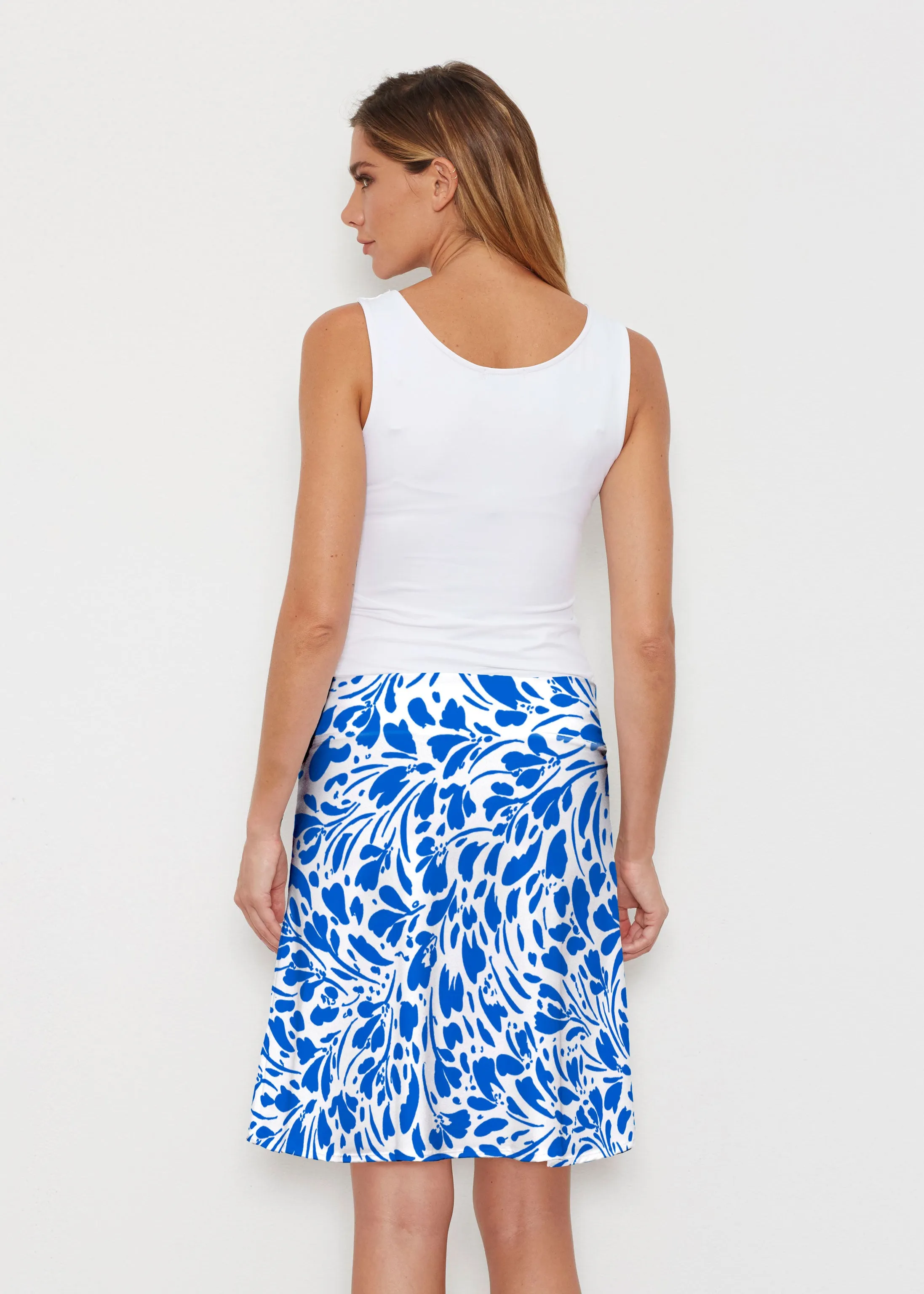 Ditsy Royal (7930) ~ Silky Brenda Skirt 21 inch