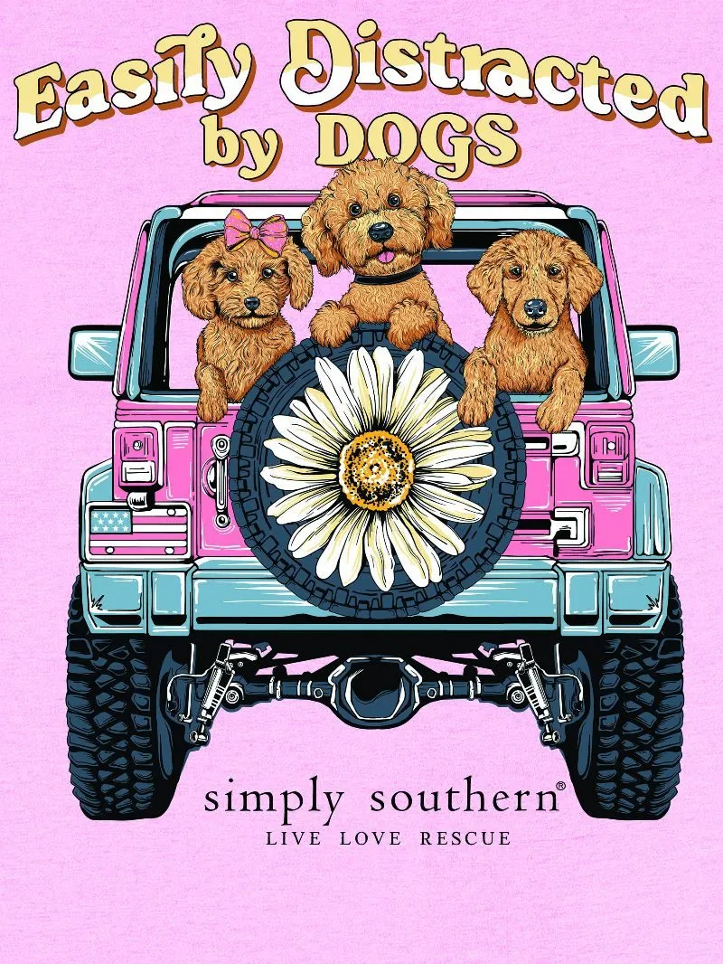 'Easily Distracted By Dogs' Short Sleeve Tee by Simply Southern