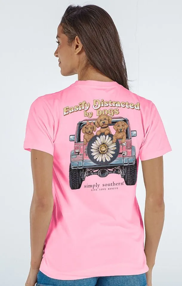 'Easily Distracted By Dogs' Short Sleeve Tee by Simply Southern
