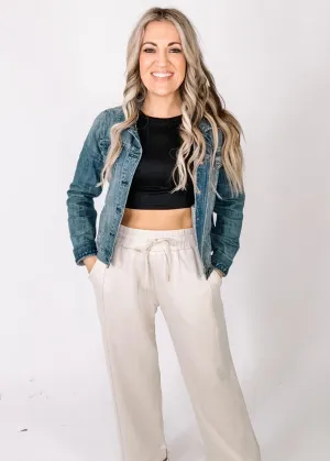 Ecru Casual Athleisure Pant