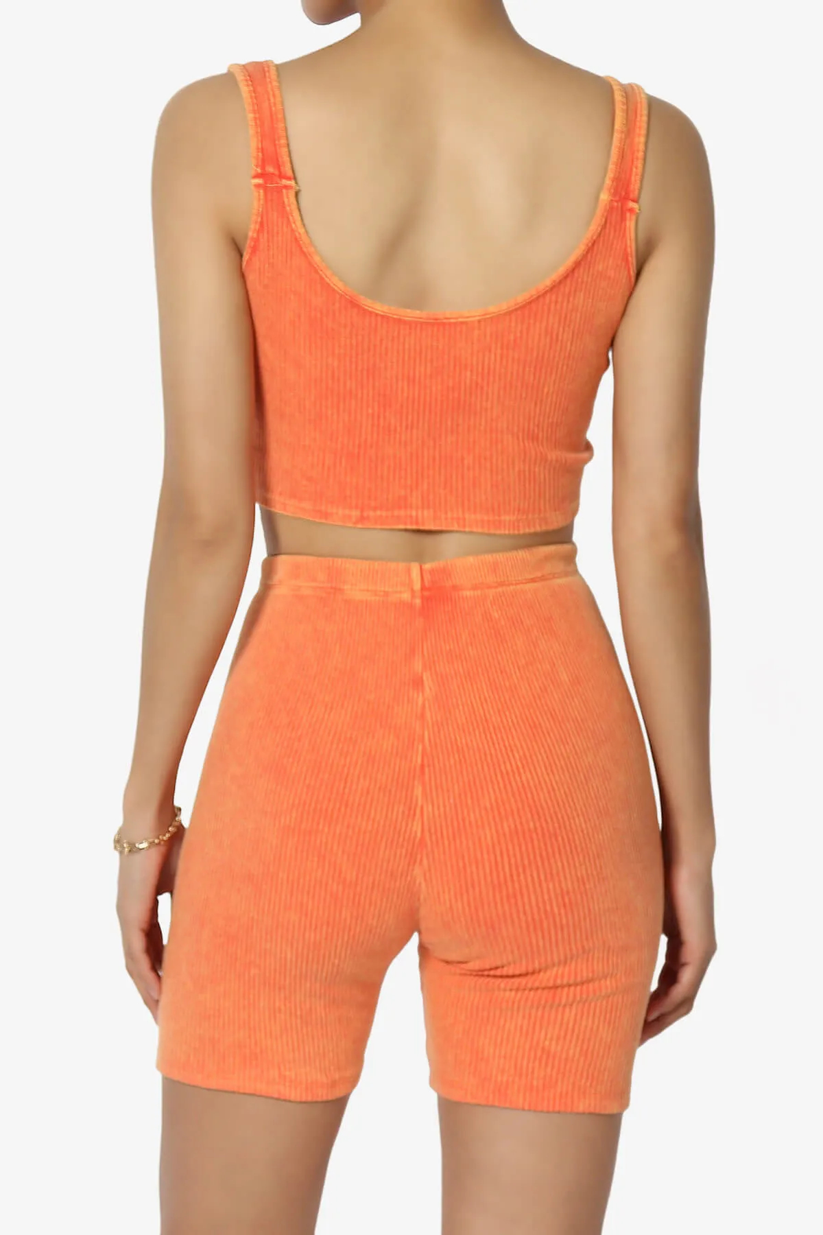 Eleanor Garment Dye Crop Tank Top & Biker Shorts SET