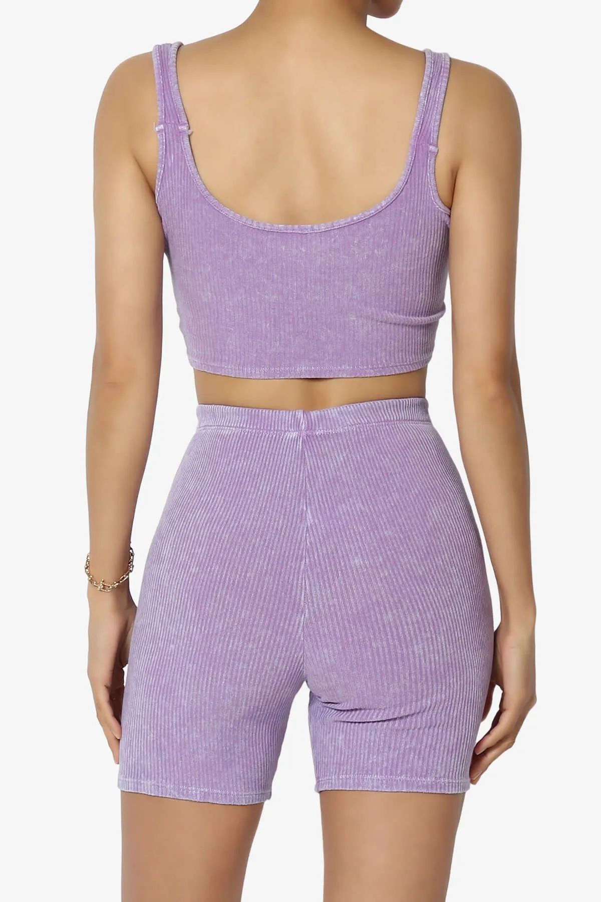 Eleanor Garment Dye Crop Tank Top & Biker Shorts SET