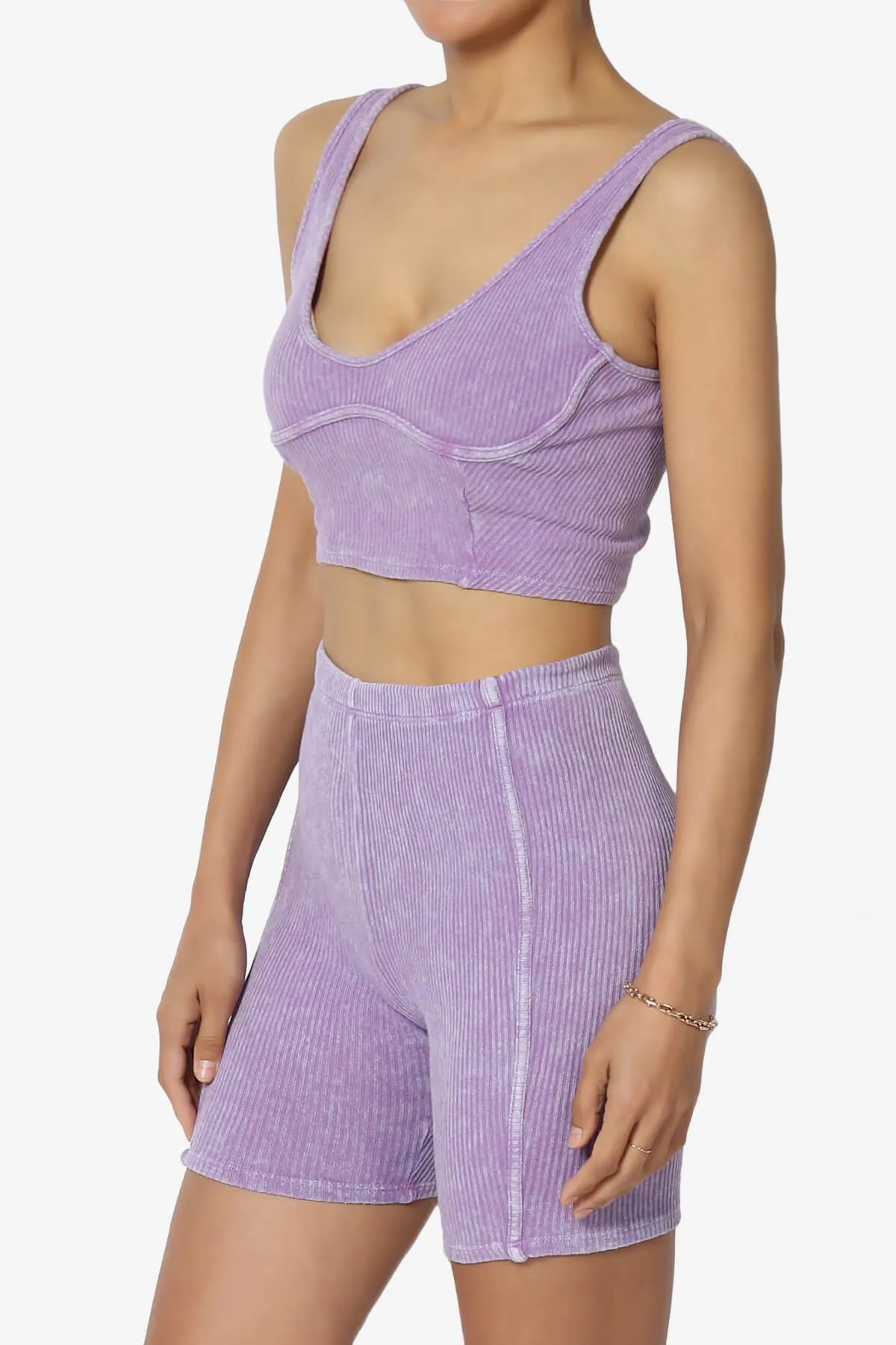 Eleanor Garment Dye Crop Tank Top & Biker Shorts SET