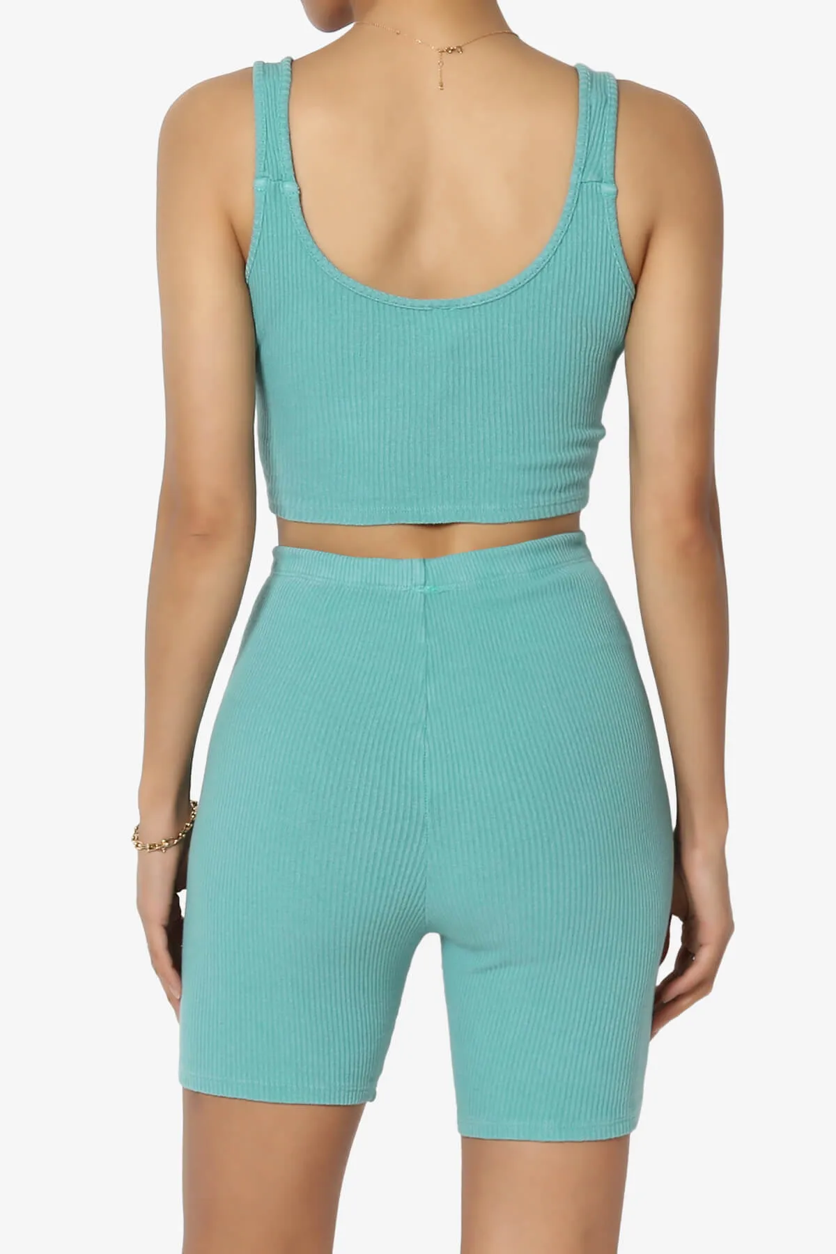 Eleanor Garment Dye Crop Tank Top & Biker Shorts SET
