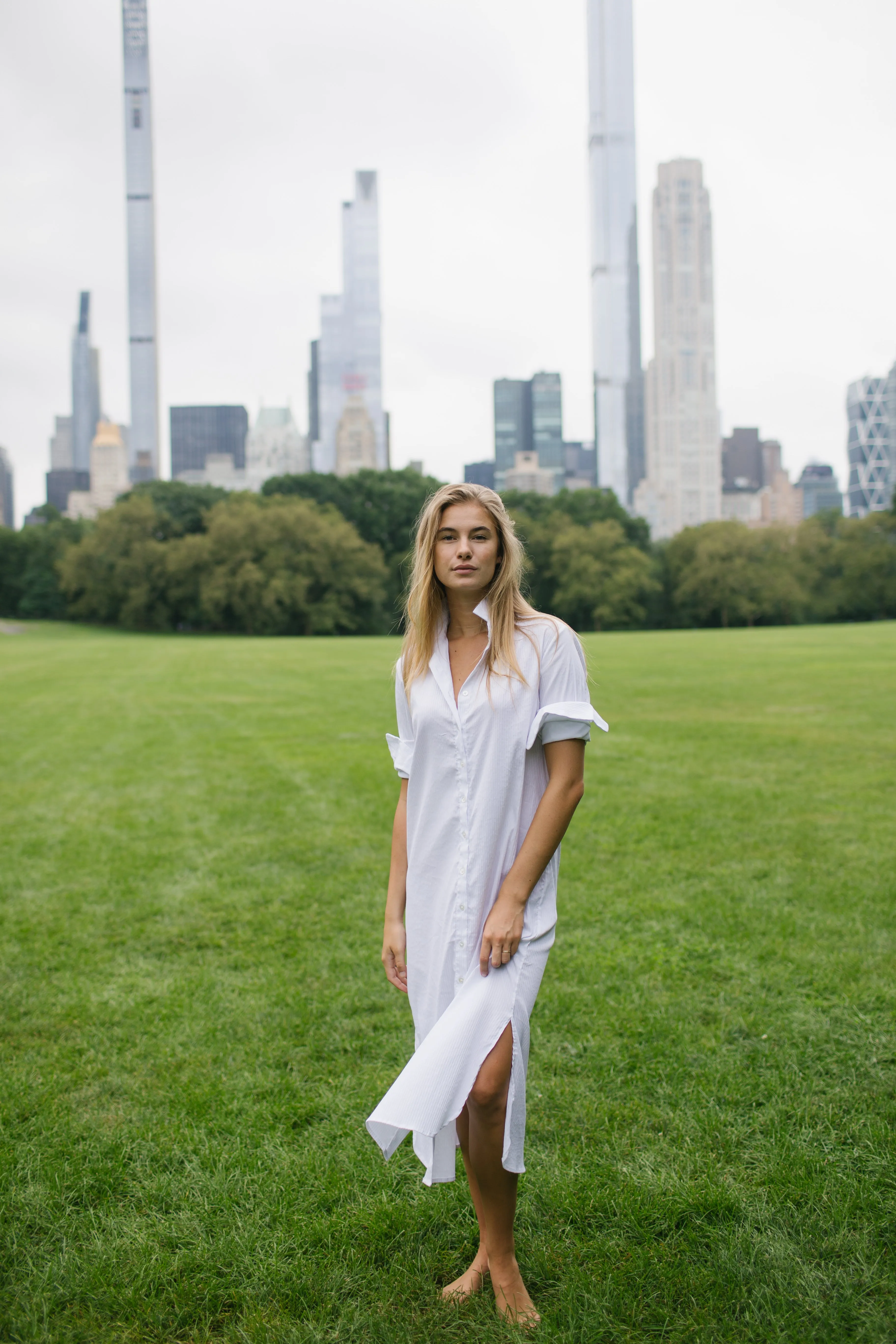 Everyday Dress in Preppy Stripe White/White