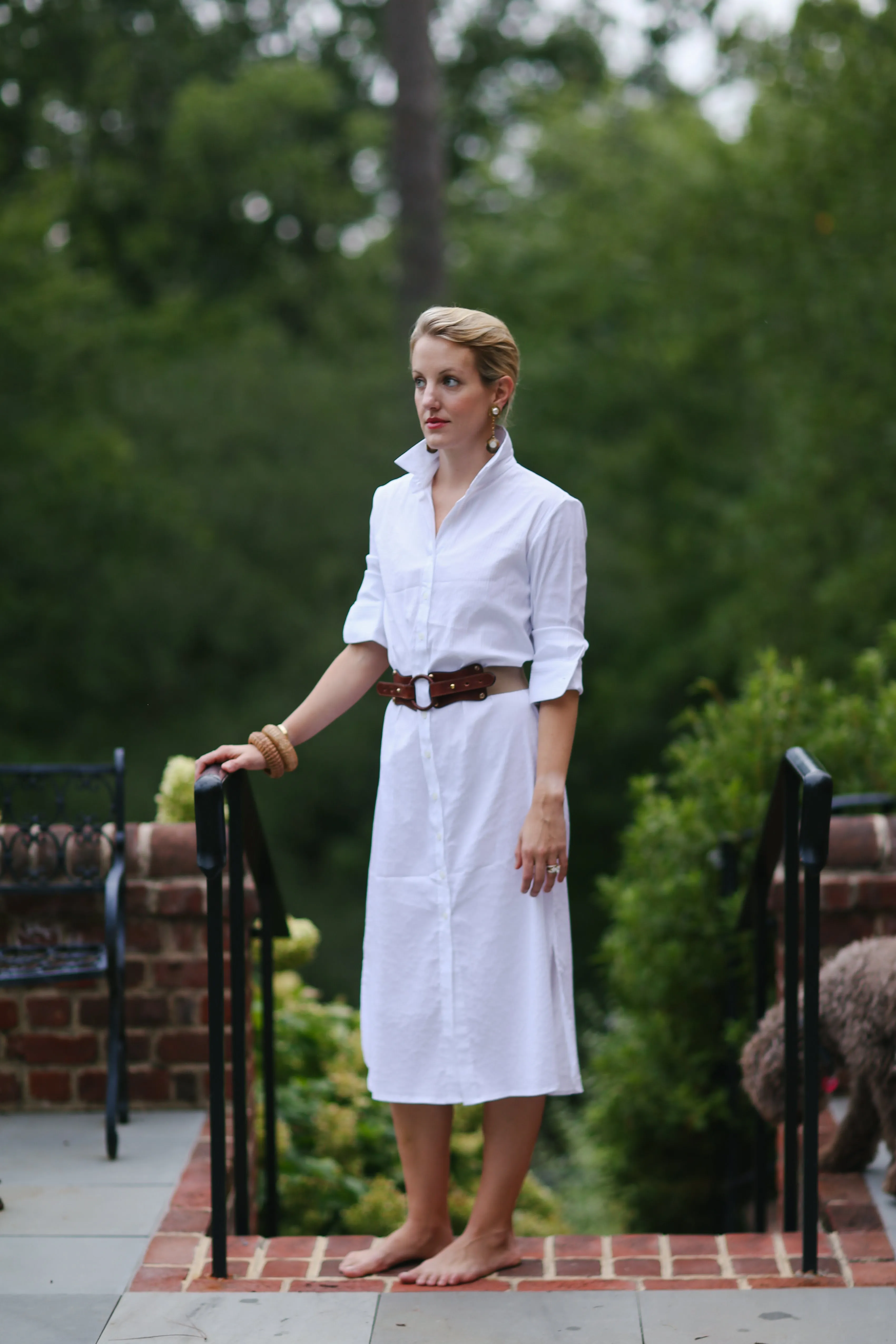 Everyday Dress in Preppy Stripe White/White