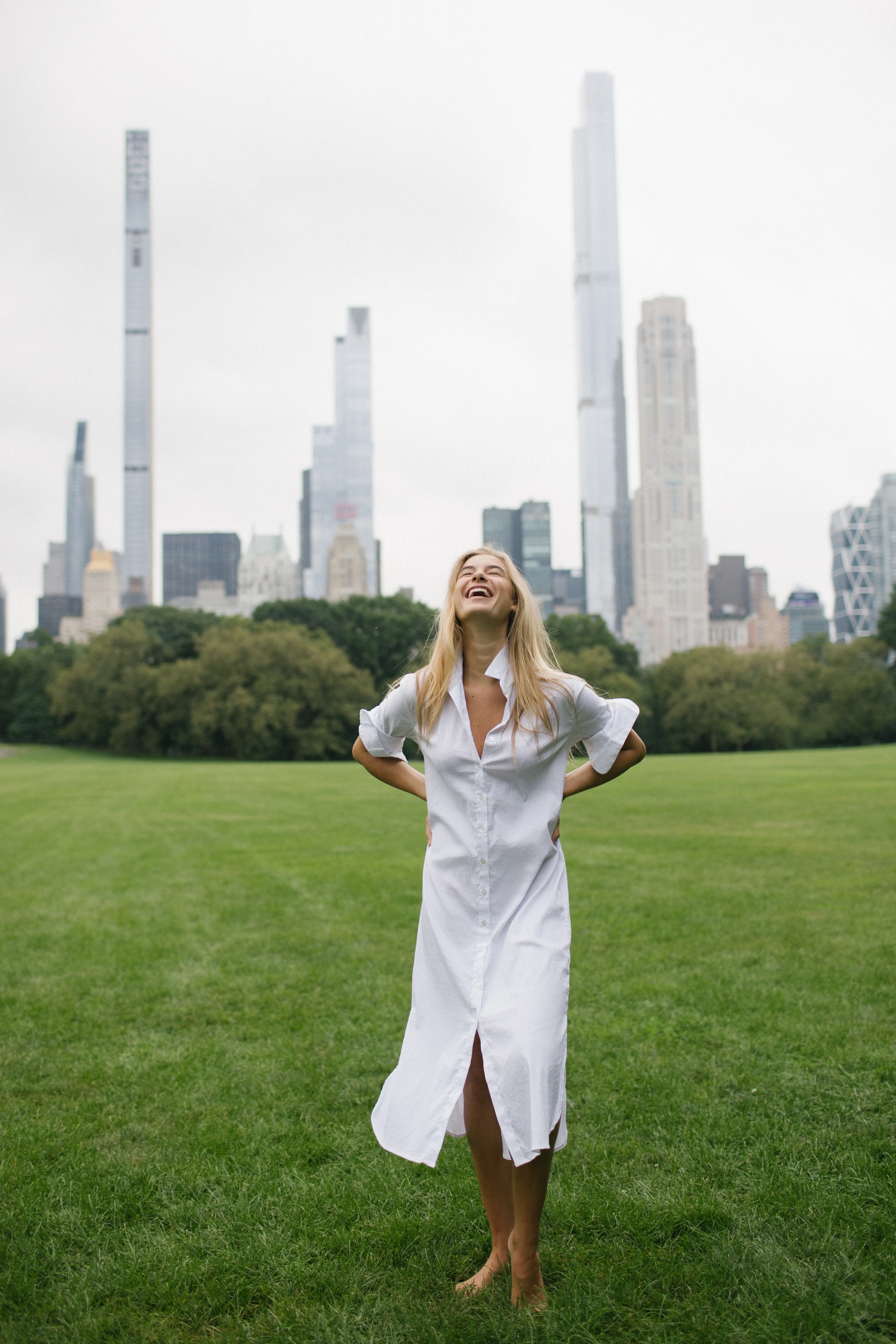 Everyday Dress in Preppy Stripe White/White