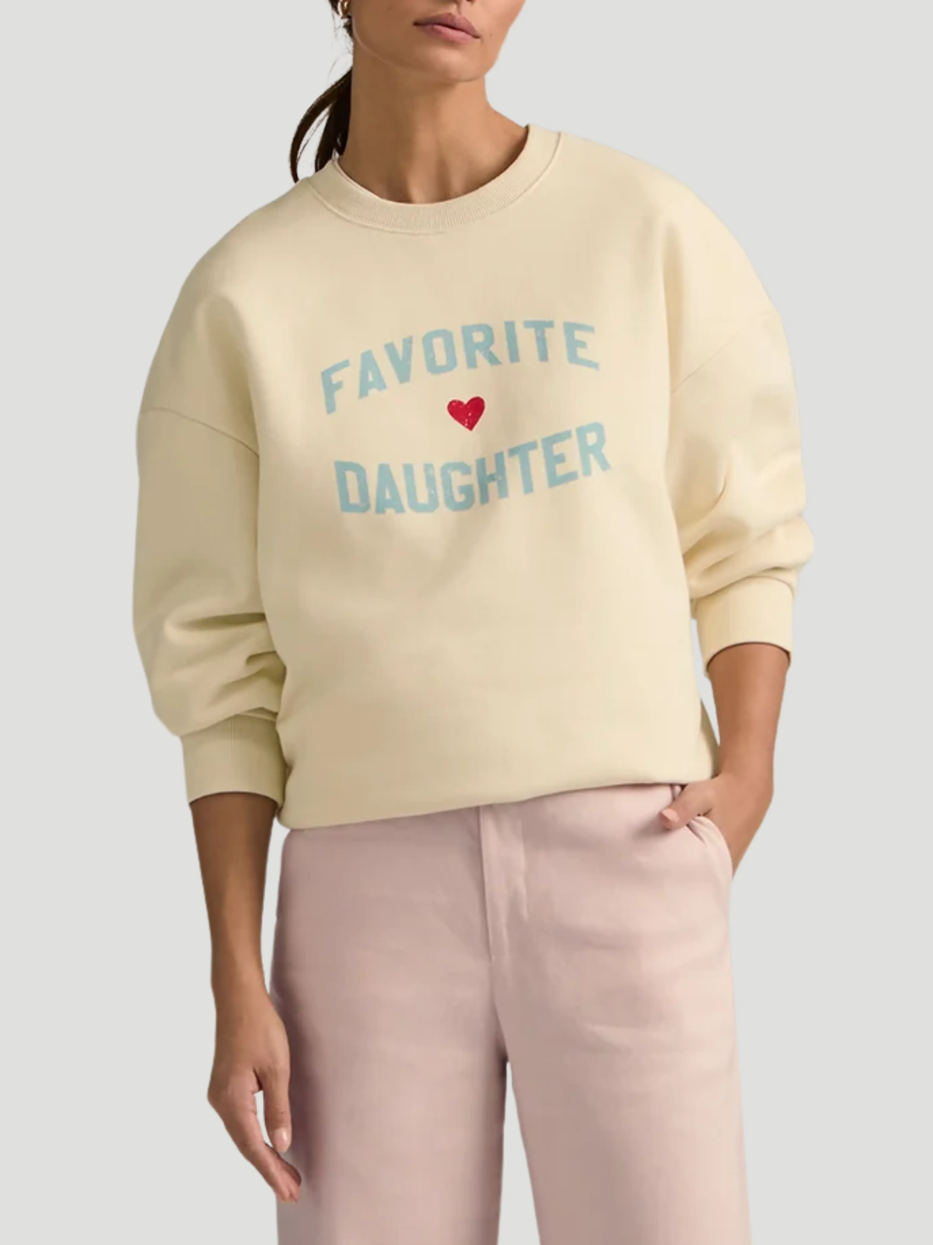 Favorite Daughter Heart Logo Sweatshirt in Baby Blue