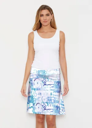 Ferris Wheel Blue (16186) ~ Silky Brenda Skirt 21 inch