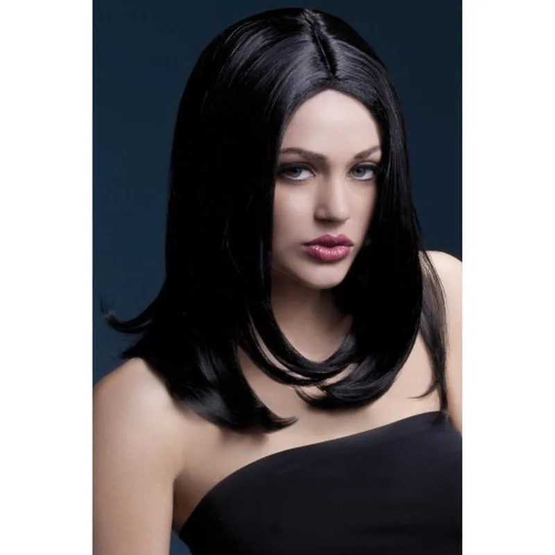 Fever Sophia Wig - Black, Long Layered with Centre Parting