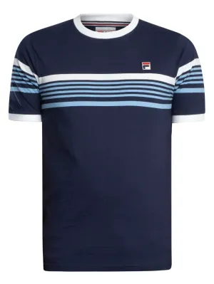 Fila James Yarn Dye Stripe T-Shirt Navy/White/Vista Blue