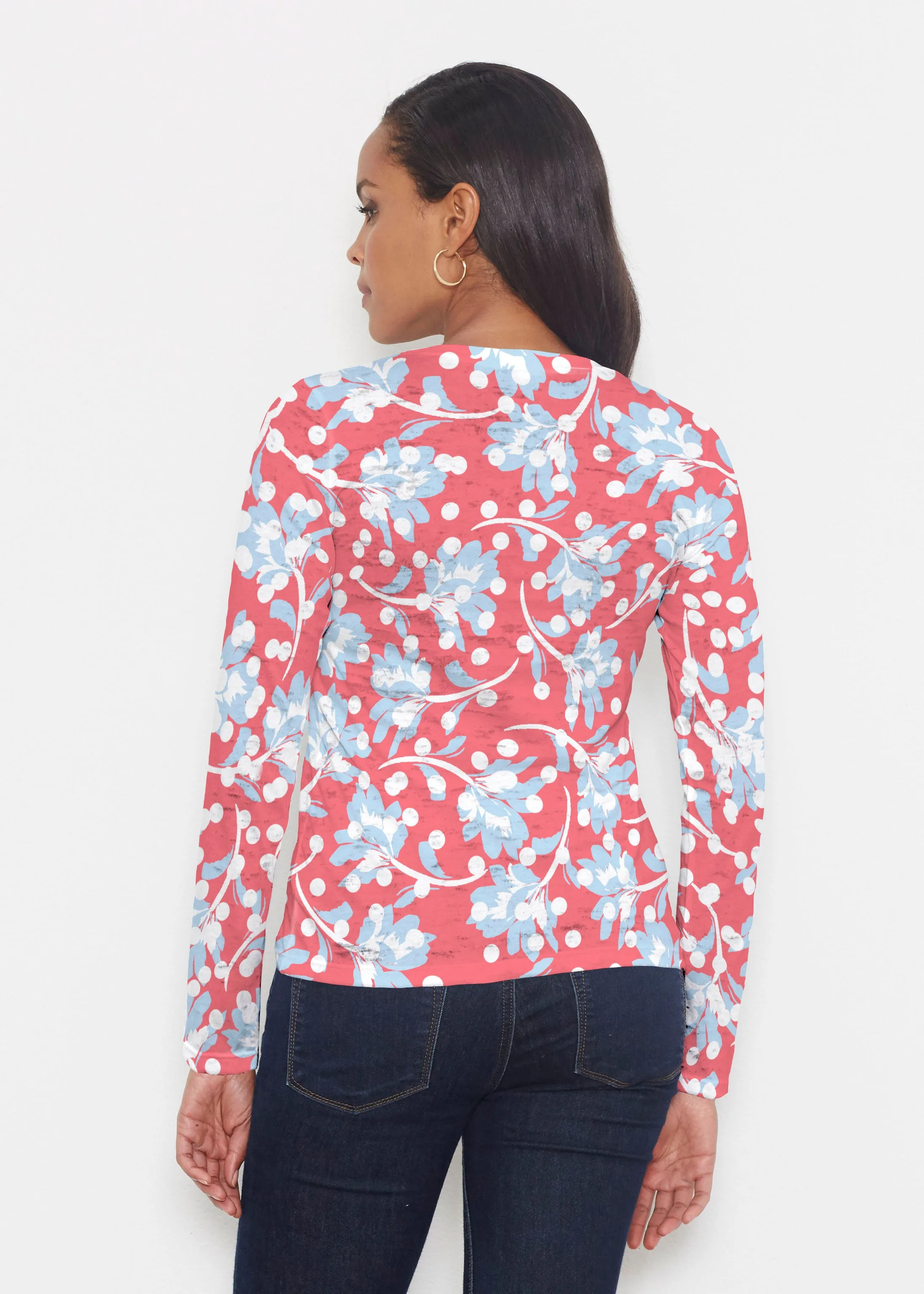 Floral Dot Fourth (8006) ~ Signature Long Sleeve Crew Shirt