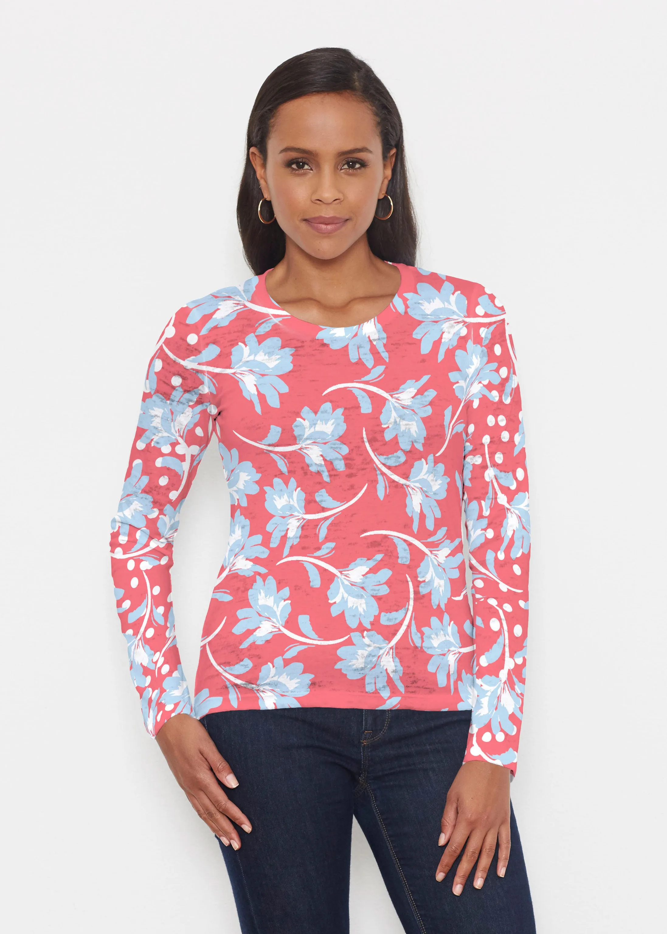 Floral Dot Fourth (8006) ~ Signature Long Sleeve Crew Shirt