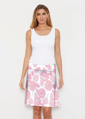 Floral Sunshine Pink (13543) ~ Silky Brenda Skirt 21 inch