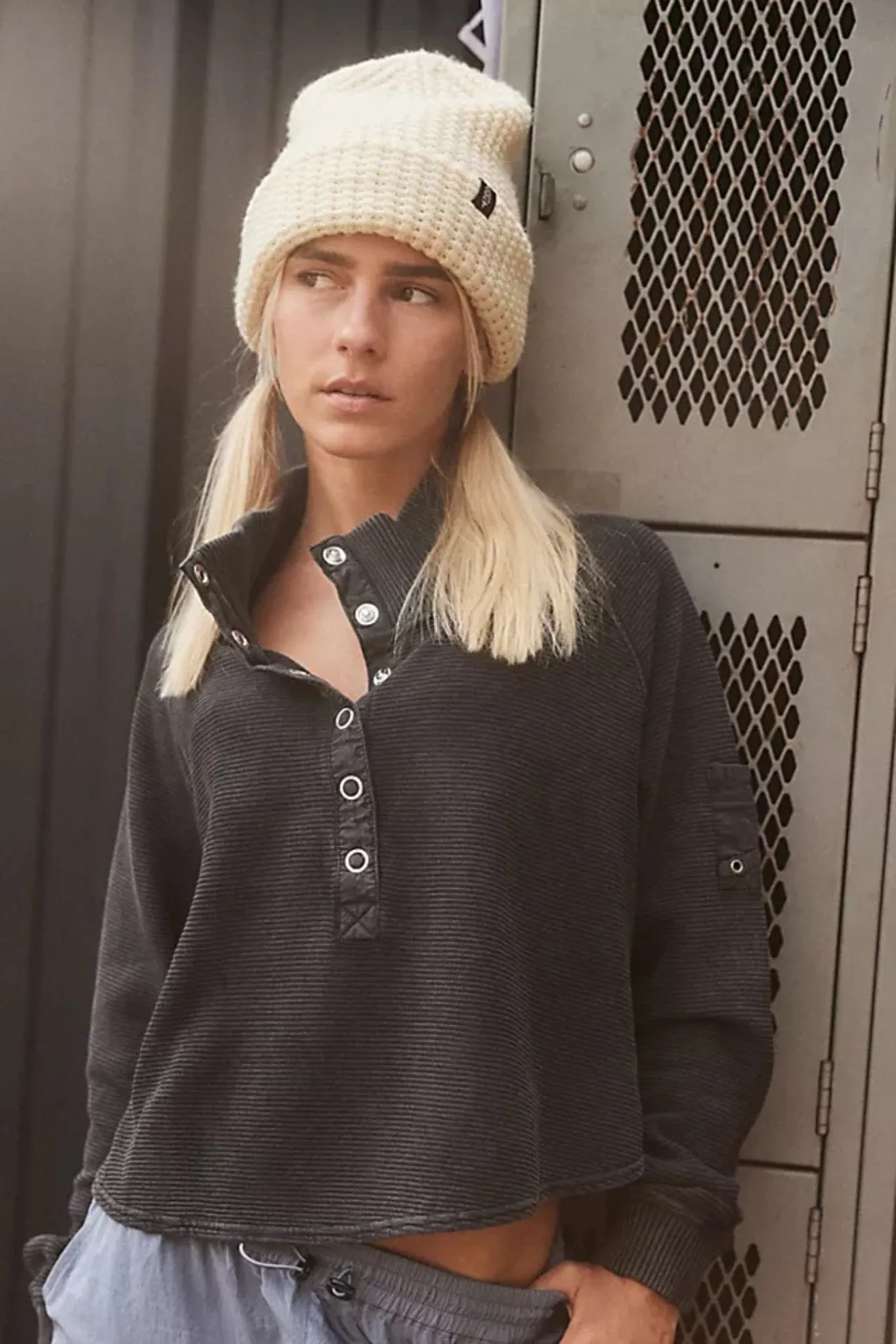 Free People: So Fly Henley Layer Coddy in Black