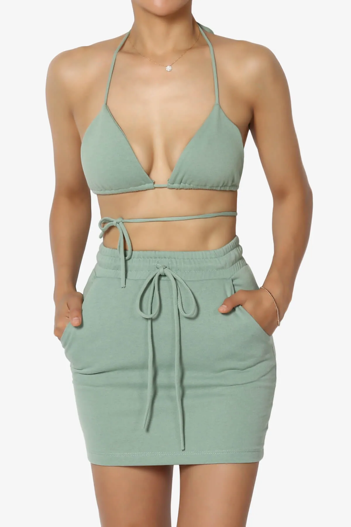 Fury Triangle Bra Top & Mini Skirt SET