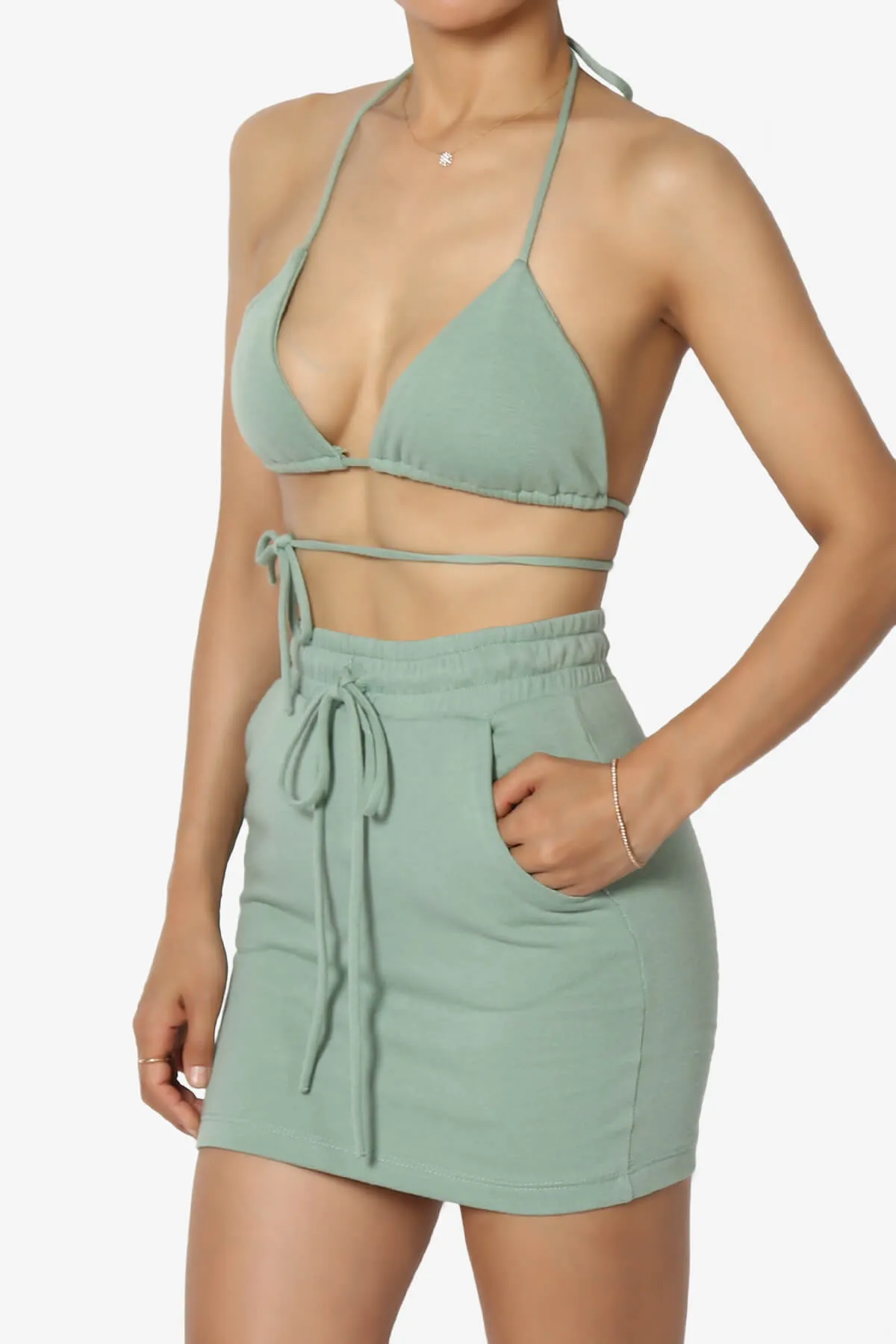 Fury Triangle Bra Top & Mini Skirt SET