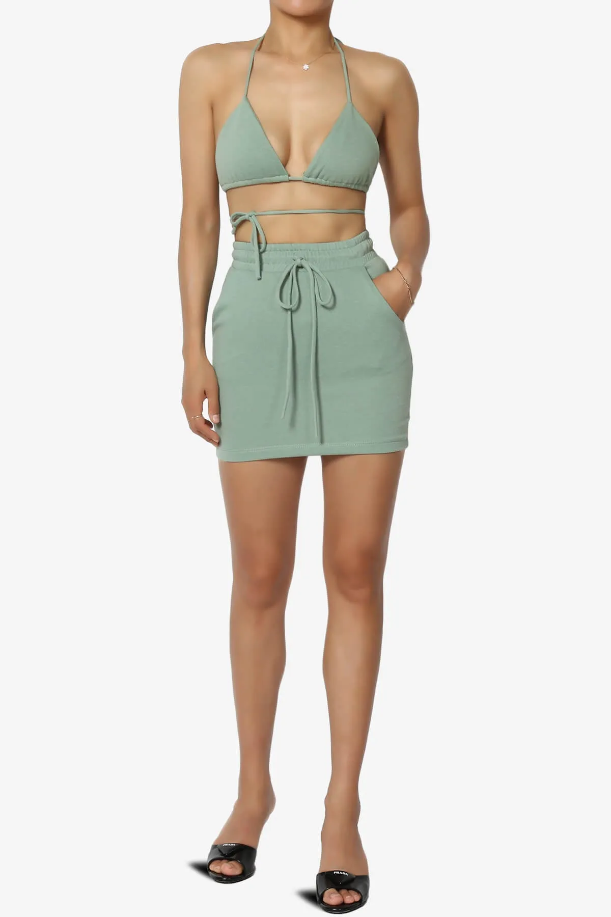 Fury Triangle Bra Top & Mini Skirt SET