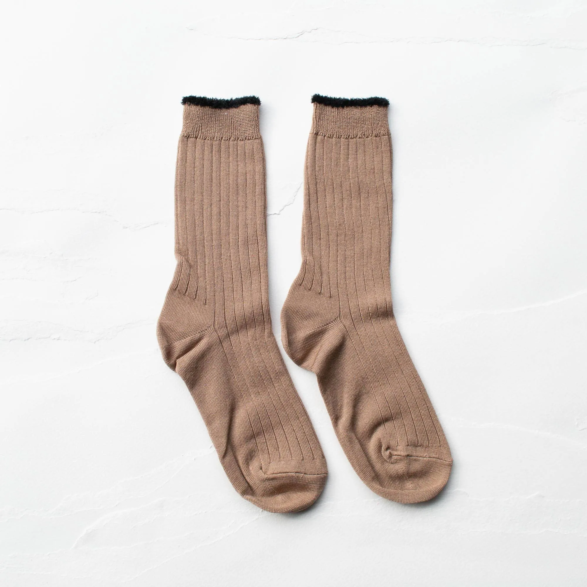 Fuzzy Trim Socks