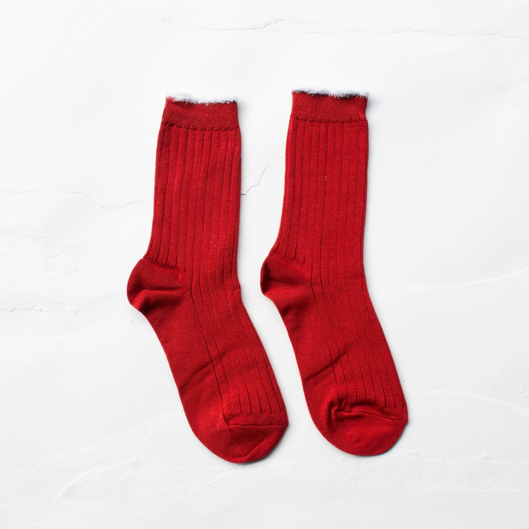 Fuzzy Trim Socks