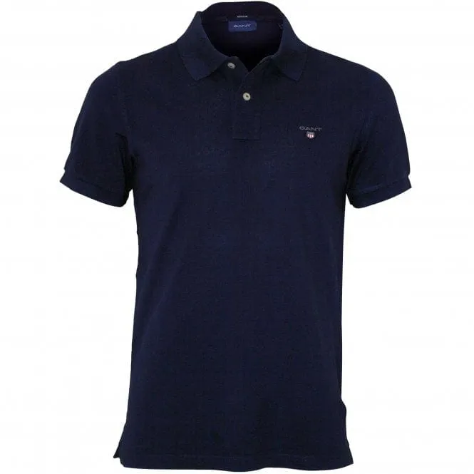 Gant Original Slim Fit Pique Golfer Dark Blue