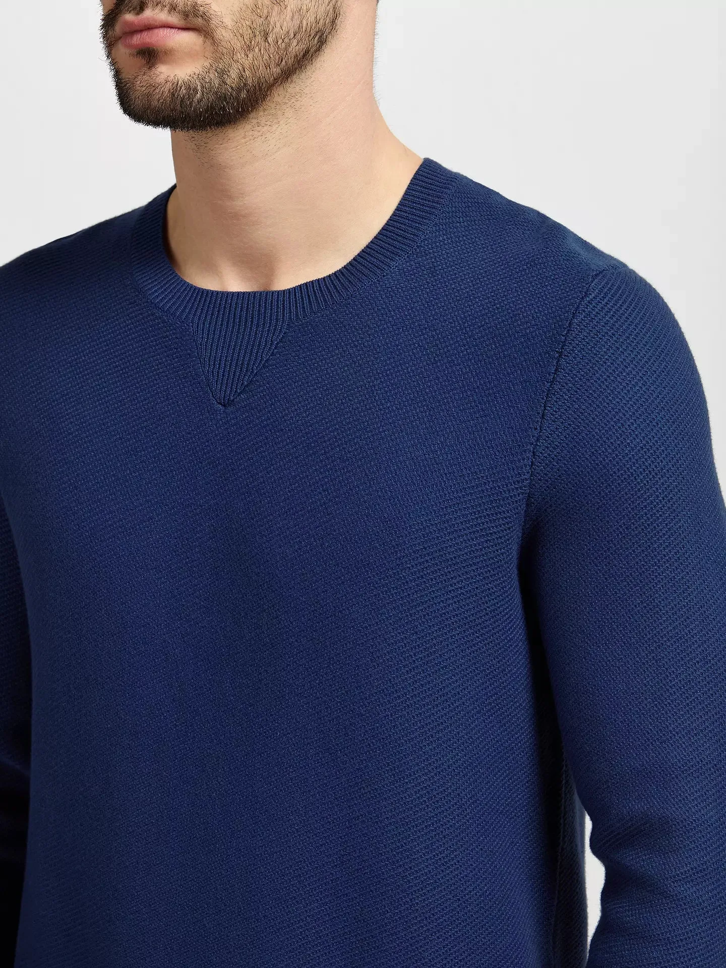Gant Rugger Men's Twill Textured Crew (84235), Deep Sky, Medium