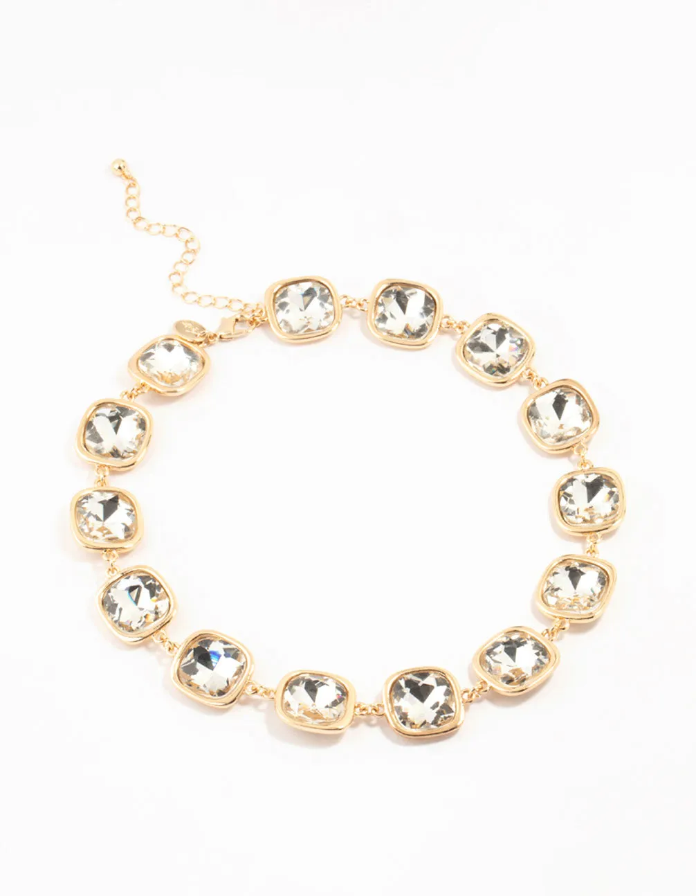 Gold Diamante Round Necklace