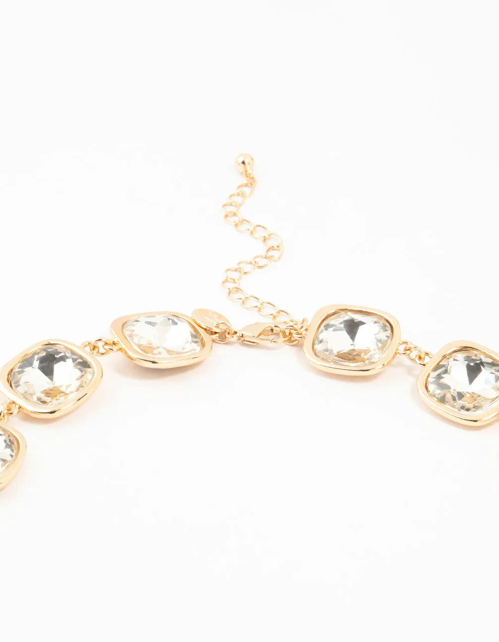 Gold Diamante Round Necklace